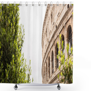 Personality  ROME, ITALY - JUNE 28, 2019: Panoramic Shot Of Old Ruins Of Colosseum Shower Curtains