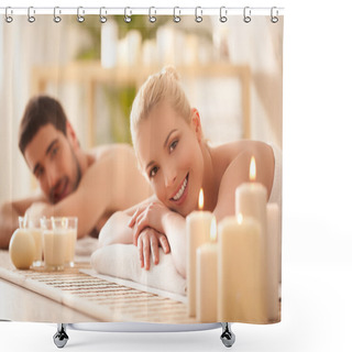 Personality  Couple Massage Shower Curtains