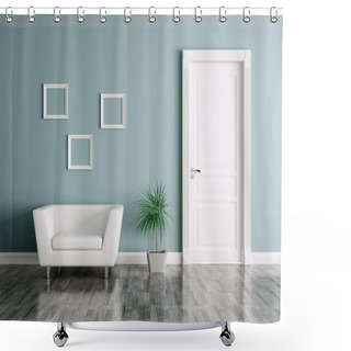 Personality  Interior With Door And Armchair Shower Curtains