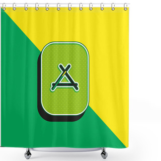 Personality  Apps Store Green And Yellow Modern 3d Vector Icon Logo Shower Curtains