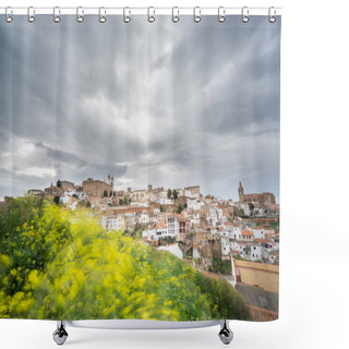 Personality  Long Exposure Of Caceres With Cloudy Sky Shower Curtains