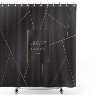 Personality  Golden Lines Pattern Background. Luxury Style. Vector Illustration. Shower Curtains