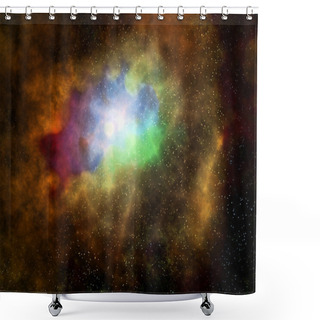 Personality  Outer Space Cloud Nebula And Stars Shower Curtains