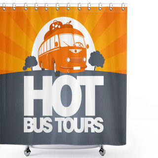 Personality  Hot Bus Tour Design Template. Shower Curtains