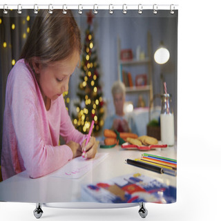 Personality  Girl Writing A Letter To Santa Shower Curtains