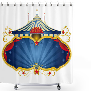 Personality  Blue Circus Frame Shower Curtains