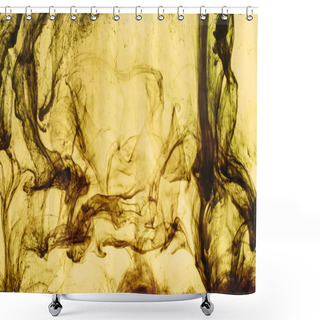 Personality  Full Frame Of Yellow Paint Splashes And Swirls Shower Curtains