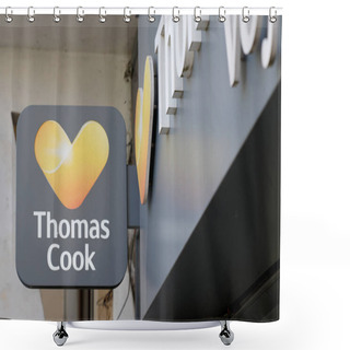 Personality  Bordeaux , Aquitaine / France - 09 24 2019 : Thomas Cook Sign Shop Logo Store Travel Agency Shower Curtains