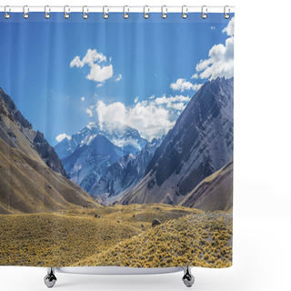 Personality  Aconcagua, In The Andes Mountains In Mendoza, Argentina. Shower Curtains