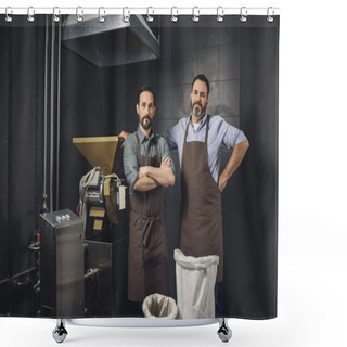 Personality  Male Brewery Workers In Aprons  Shower Curtains