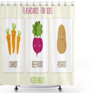 Personality  Cartoon Characters Of Vegetables Shower Curtains