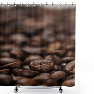 Personality  Close Up View Of Delicious Fresh Textured Coffee Grains Shower Curtains