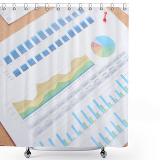 Personality  Paper With Diagrams Pinned On Cork Office Board Shower Curtains