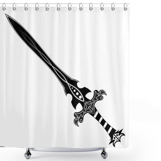 Personality  Sword Tattoo Shower Curtains