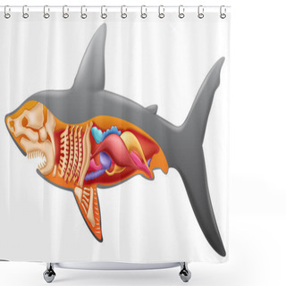 Personality  Anatomy Of A Shark Shower Curtains