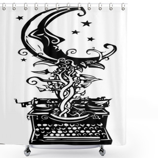 Personality  Writing Fantasy Moon Shower Curtains