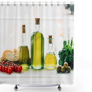 Personality  Olive Oil Bottles Shower Curtains