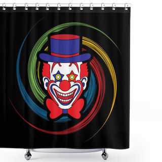 Personality  Clown Head, Smile Face Graphic Vector. Shower Curtains