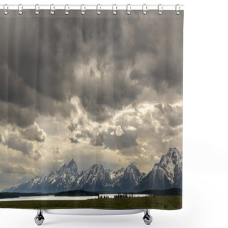 Personality  Jackson Lake, Wyoming Shower Curtains