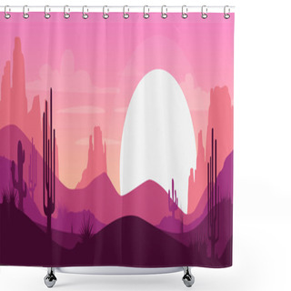 Personality  Cartoon Desert Landscape Shower Curtains