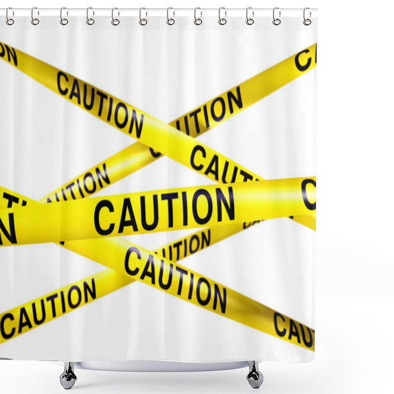 Personality  Caution tape shower curtains