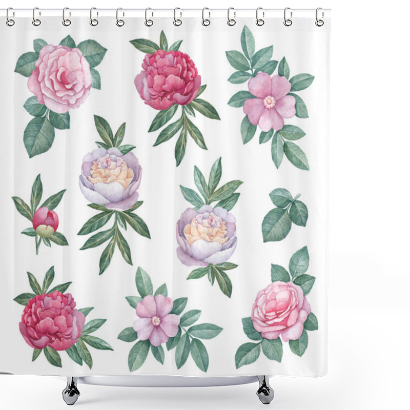 Personality  Watercolor Flowers Illustration Shower Curtains