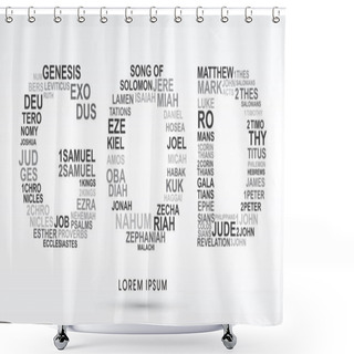 Personality  GOD With Bible Words Text Design Shower Curtains
