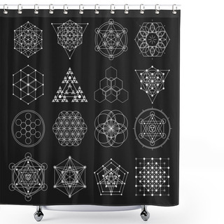 Personality  Sacred Geometry Vector Design Elements. Alchemy, Religion, Philosophy, Spirituality, Hipster Symbols And Elements. Shower Curtains