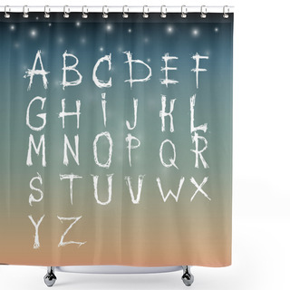 Personality  Alphabet Vector Set  Illustration   Shower Curtains