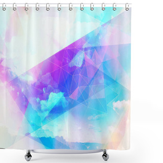 Personality  Bright Abstract Triangles, Polygonal 3d Background Shower Curtains