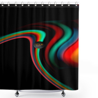 Personality  Abstract Wave Lines Fluid Rainbow Style Color Stripes On Black Background. Artistic Illustration For Presentation, App Wallpaper, Banner Or Poster Shower Curtains