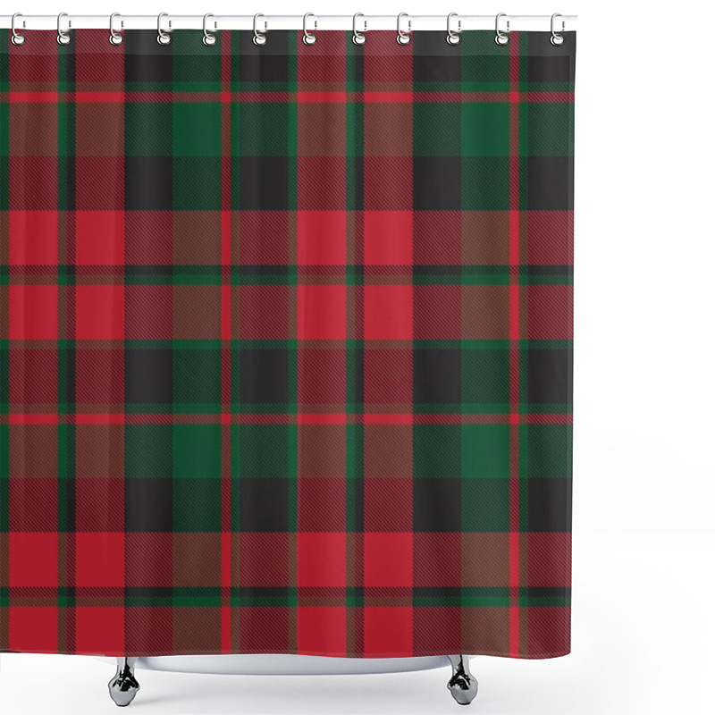 Personality  Christmas Plaid, Checkered, Tartan Seamless Pattern Suitable For Fashion Textiles And Graphics Shower Curtains