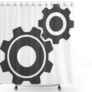 Personality  Vector Cog Settings Icon Symbol Shower Curtains