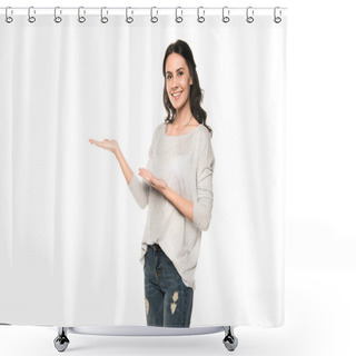 Personality  Beautiful Smiling Woman Shower Curtains