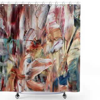 Personality  Colorful Abstract Background Wallpaper. Modern Motif Visual Art. Mixtures Of Oil Paint. Trendy Hand Painting Canvas. Wall Decor And Wall Art Prints Idea. 3D Texture Shower Curtains