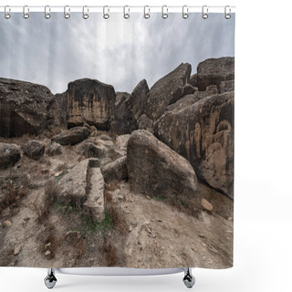 Personality  The Remains Of An Ancient Civilization. Gobustan  Reserve, Azerbaijan Shower Curtains