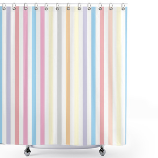 Personality  Seamless Vector Pastel Stripes Background Or Pattern Illustration. Desktop Wallpaper With Colorful Yellow, Red, Pink, Green, Blue, Orange And Violet Stripes For Kids Website Background Shower Curtains