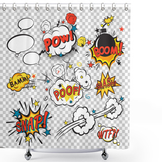 Personality  Comic Boom Set Shower Curtains