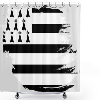 Personality  Grunge Flag Of Brittany Shower Curtains