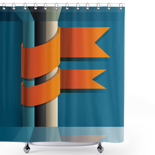 Personality  Vector Background With Orange Ribbons. Shower Curtains