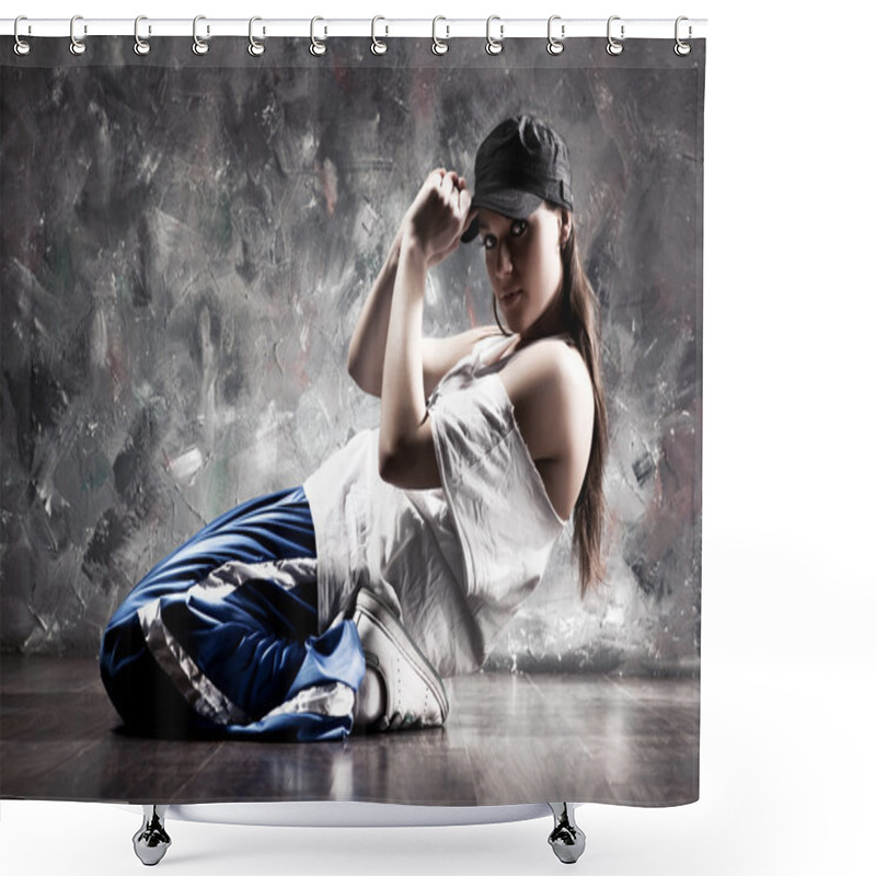 Personality  Young Woman Dancer Shower Curtains