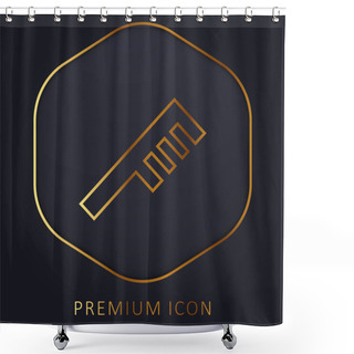 Personality  Angular Comb Golden Line Premium Logo Or Icon Shower Curtains