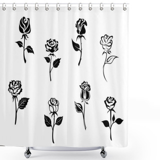 Personality  Rose Flowers Shower Curtains