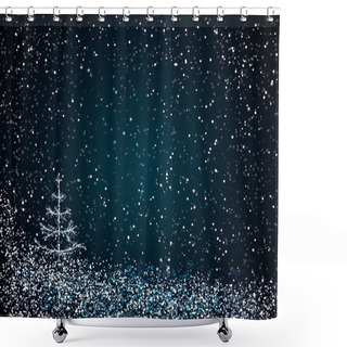 Personality  Dark Blue Christmas Background Shower Curtains