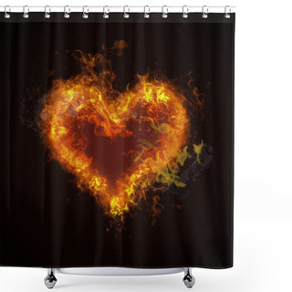 Personality  Hot Fire Heart Burning Shower Curtains