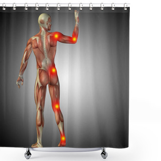 Personality  Human Body Anatomy With Pain Signs Shower Curtains