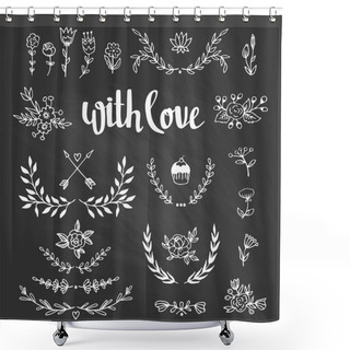 Personality  Hand Drawn Design Elements Shower Curtains