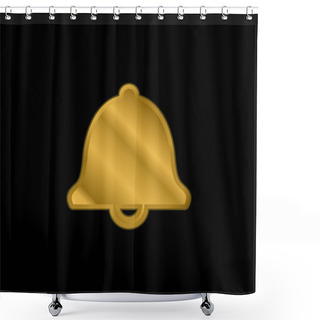 Personality  Alarming Bell Gold Plated Metalic Icon Or Logo Vector Shower Curtains