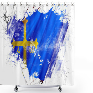 Personality  Grunge Old Asturias Flag Shower Curtains