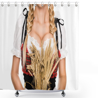 Personality  Girl With Wheat Ears  Shower Curtains
